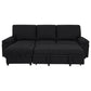 Demko Sleeper Sectional Sofa with Speaker and Storage Chaise Black