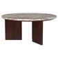 Jenna 35-inch Round Marble Top Cocktail Coffee Table Brown