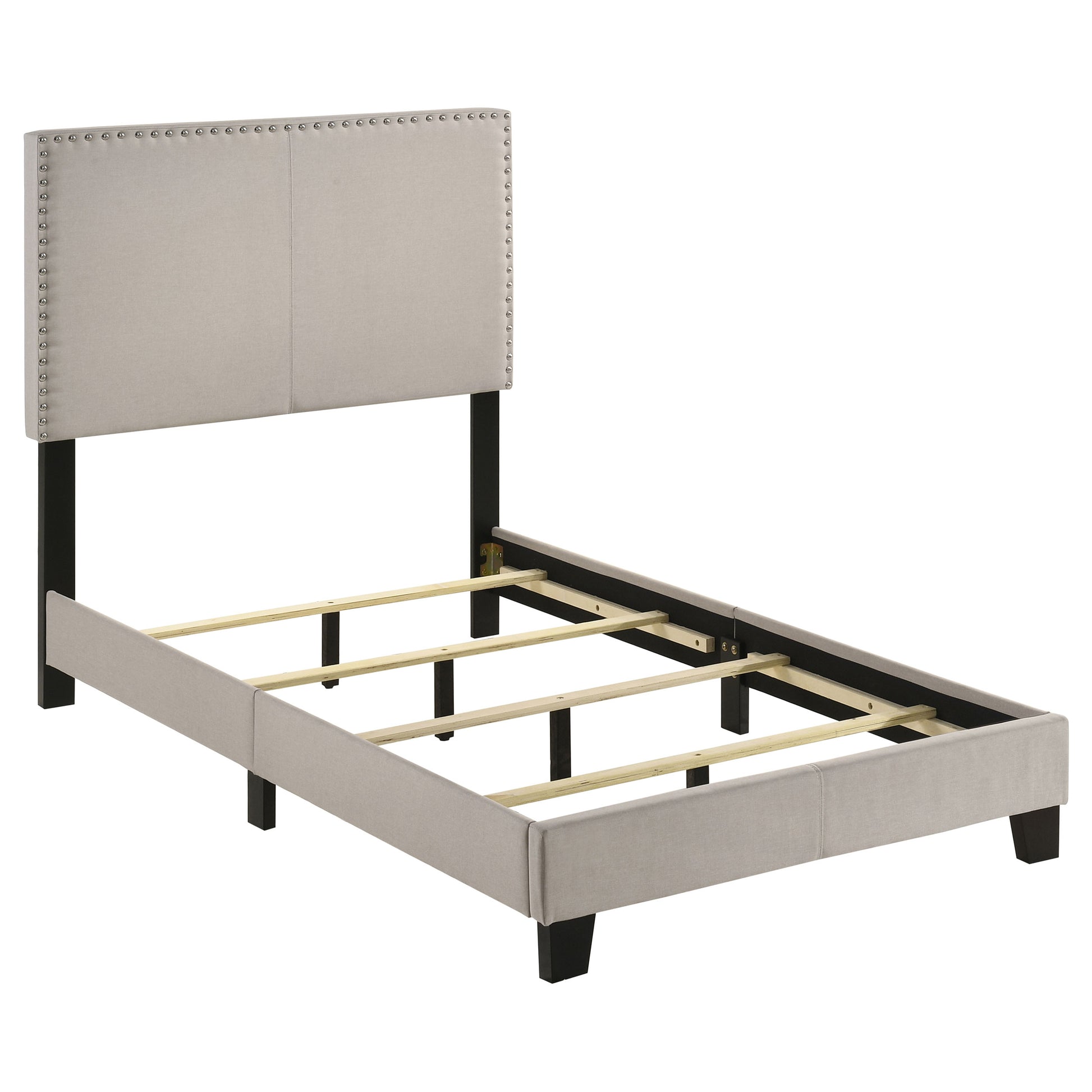 Boyd Upholstered Twin Panel Bed Ivory - Discount Furniture Connection