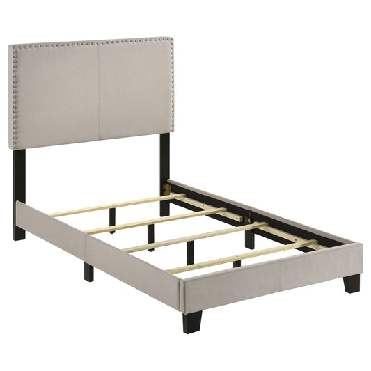 Boyd Upholstered Twin Panel Bed Ivory - Discount Furniture Connection