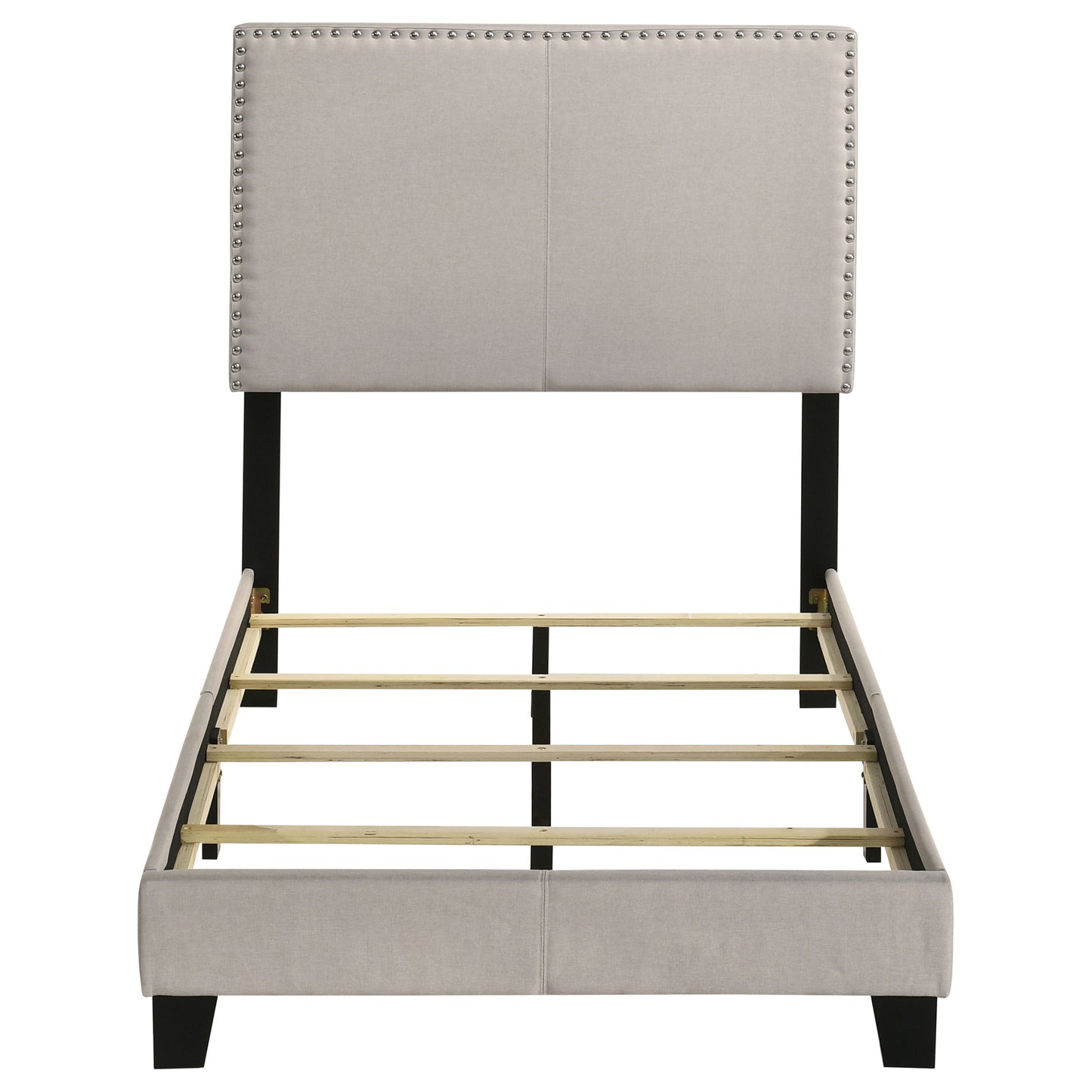 Boyd Upholstered Twin Panel Bed Ivory - Discount Furniture Connection