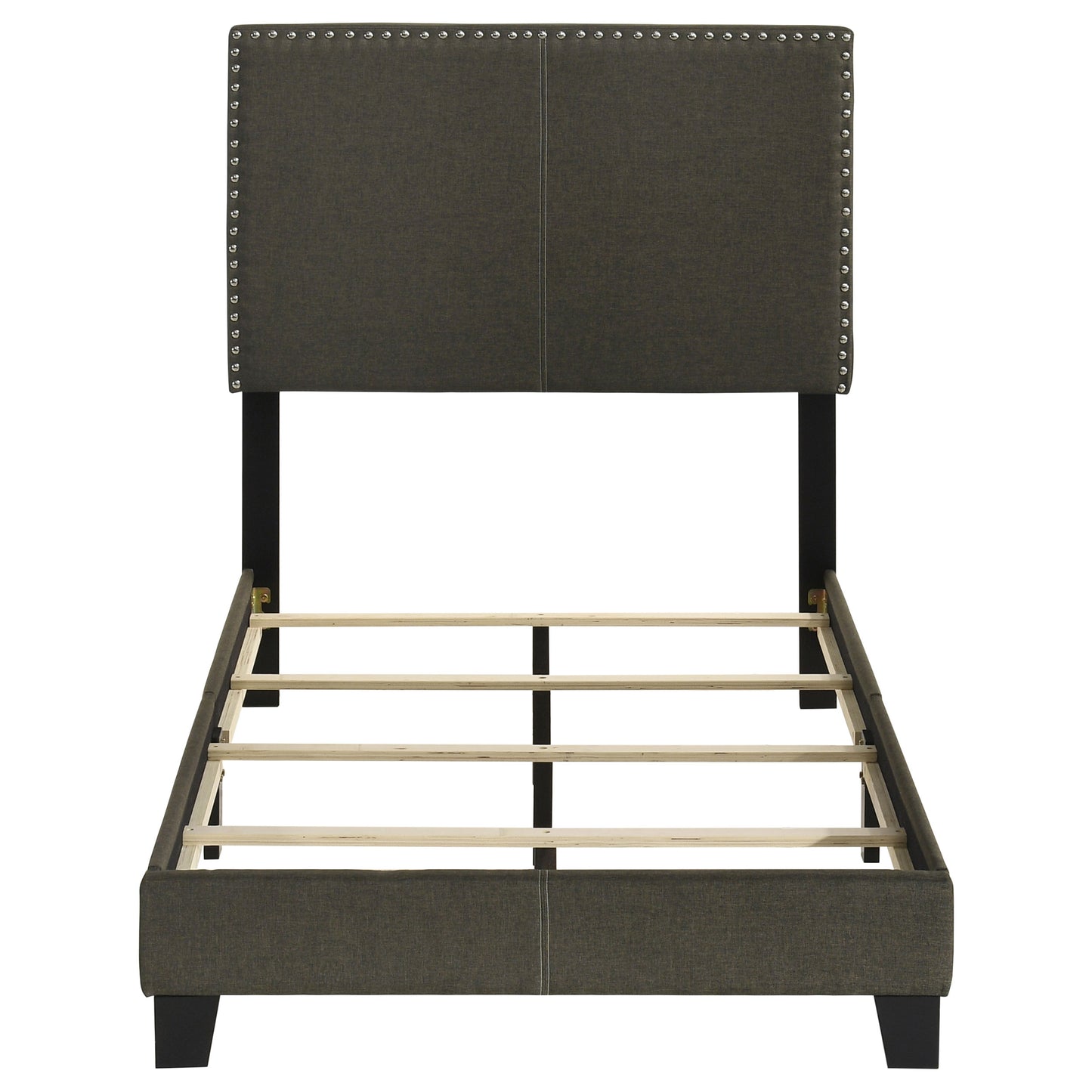 Boyd Upholstered Twin Panel Bed Charcoal - Discount Furniture Connection