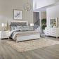 King California Uph Bed, Dresser & Mirror, Night Stand