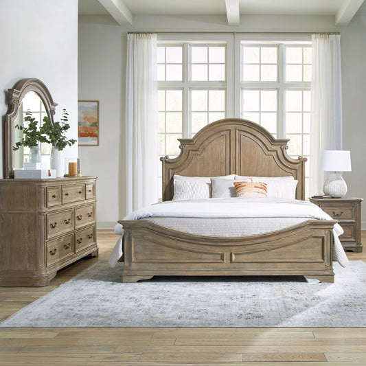 Queen Panel Bed, Dresser & Mirror, Night Stand
