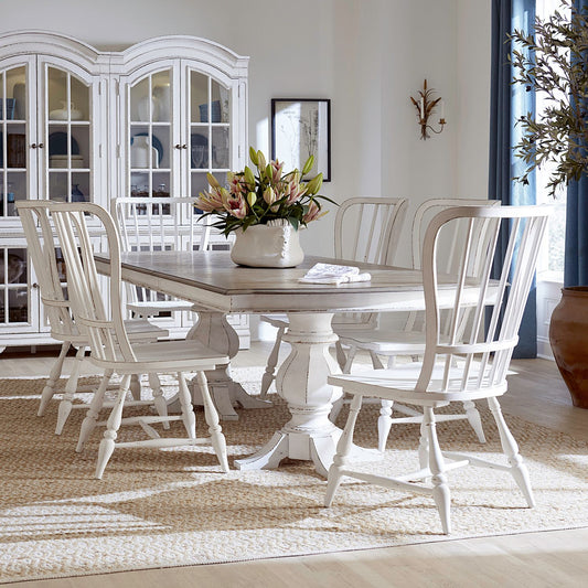 7 Piece Double Pedestal Table Set