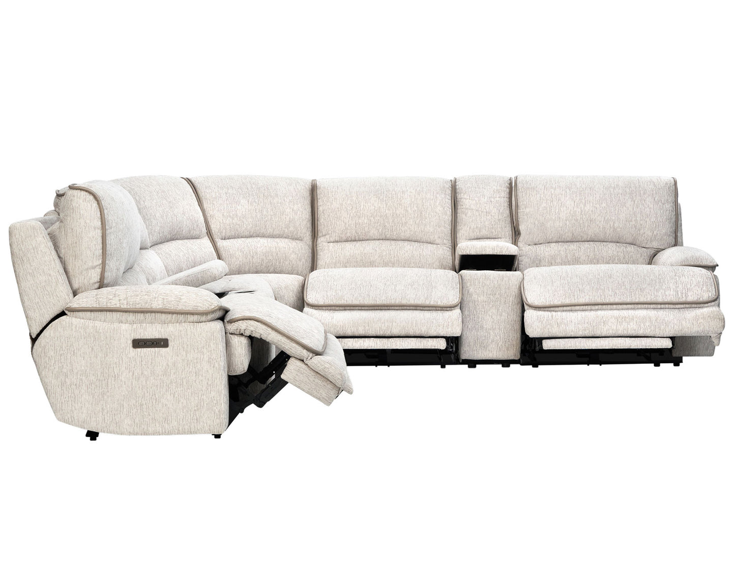 Olsen 6-Piece Sectional, Dual-Power Zero-Gravity Reclining, Dove