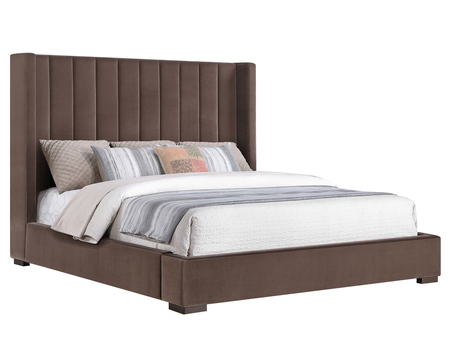 Pearson King Bed, Chocolate Velvet