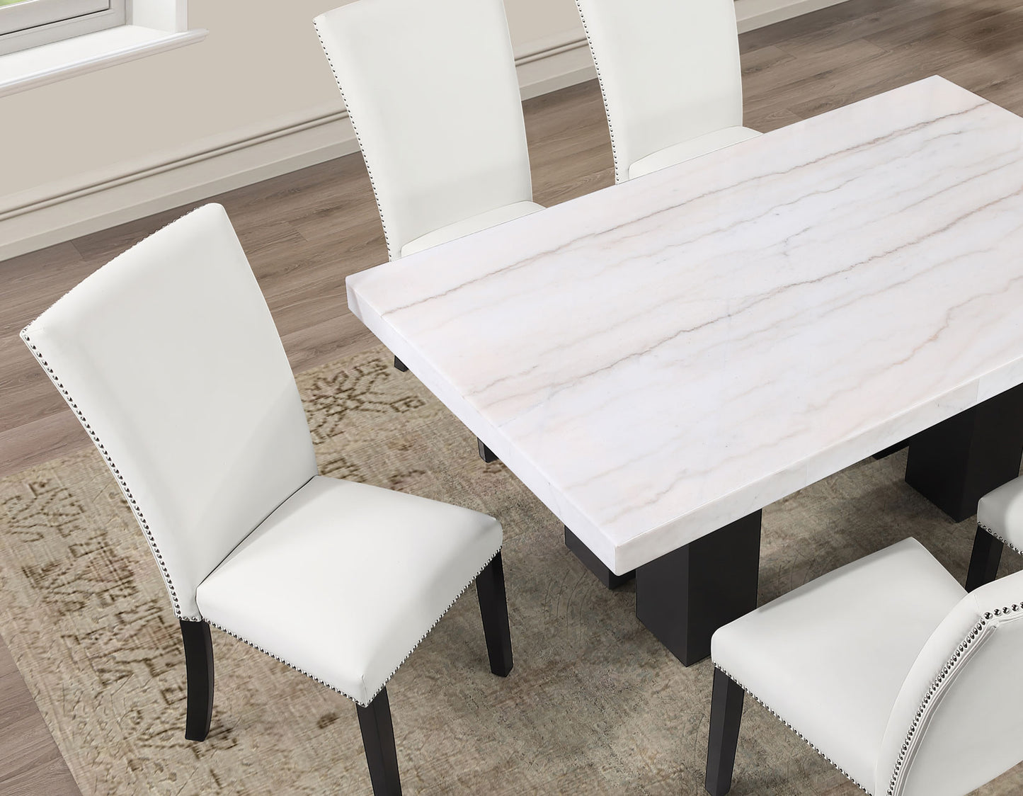 Artemis Side Chair, White Vegan Leather Cover