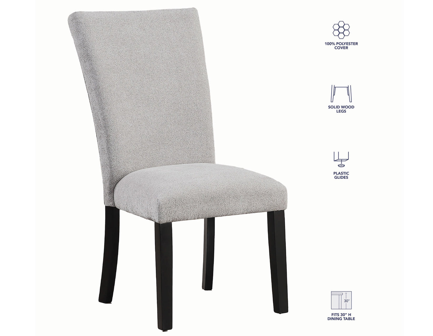 Artemis Side Chair, Gray Chenille