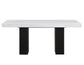 Artemis 70 inch Marble Top Dining Table, Black Finish