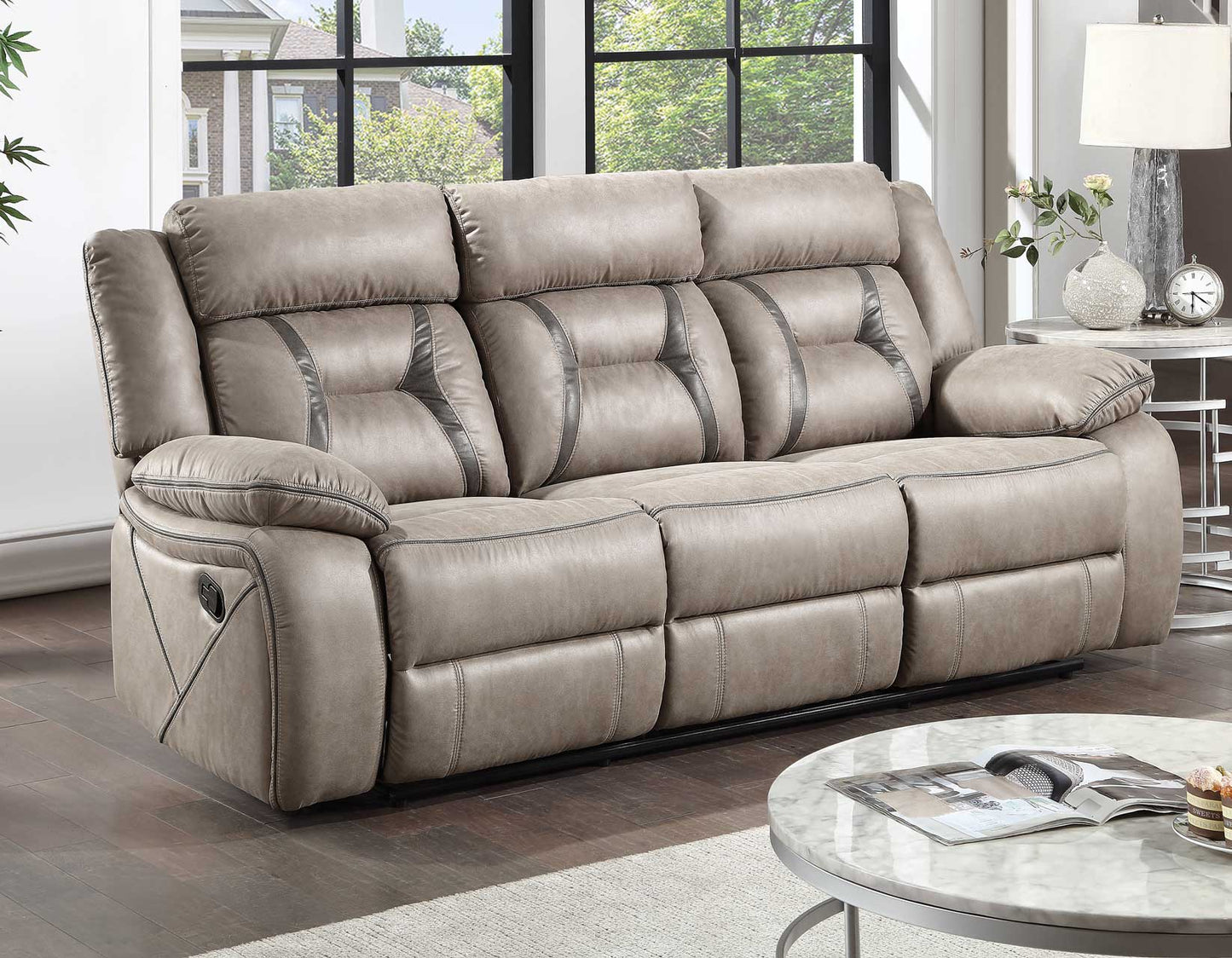 Tyson Manual Reclining

86″ Sofa, Drop-Down Console
76″ Console Loveseat, Glider
Recliner, Glider