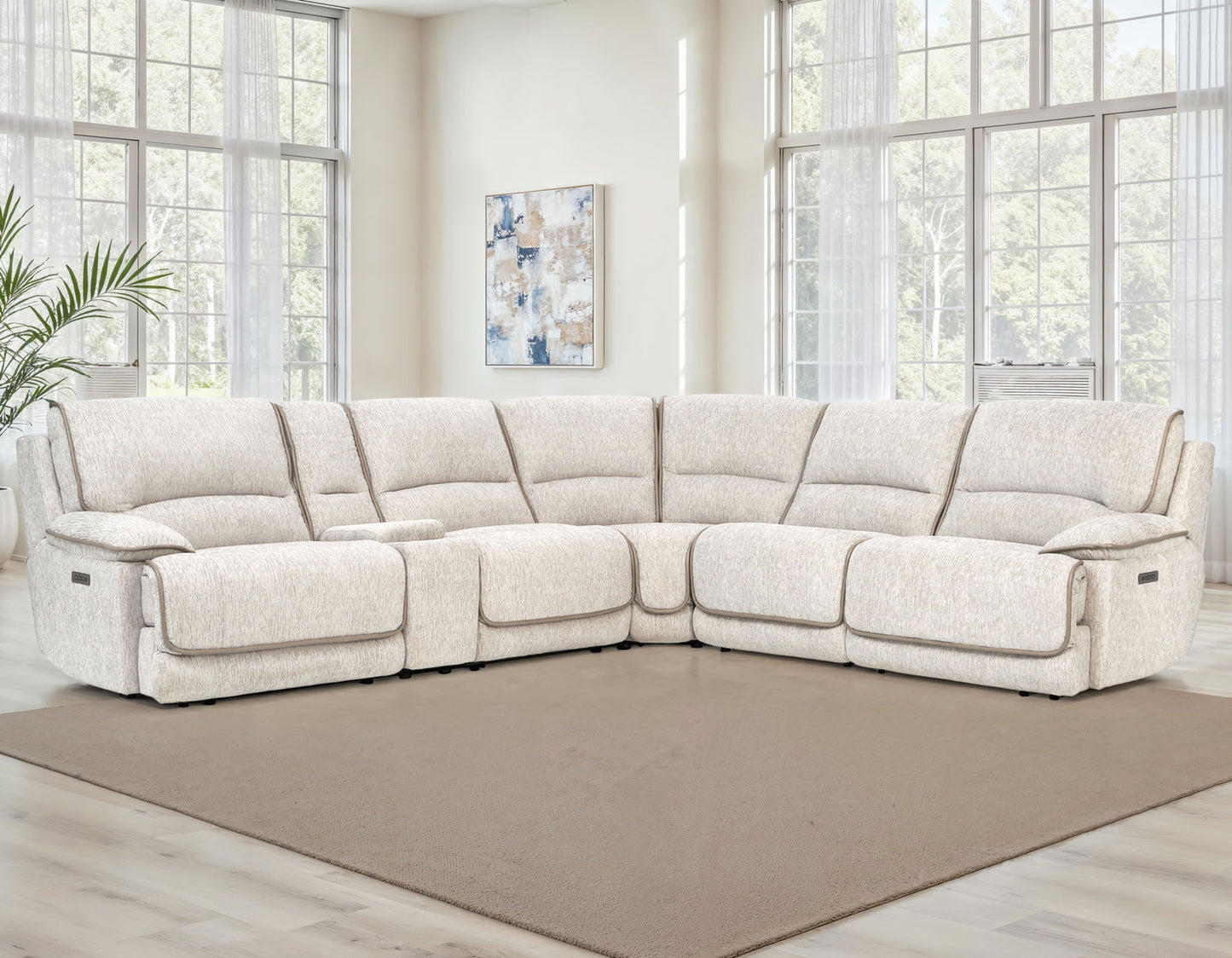 Olsen Console Loveseat, Dual-Power Zero-Gravity Modular Reclining, Dove