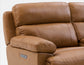 Gatlin Leather Dual-Power 3-Piece Reclining Console Loveseat