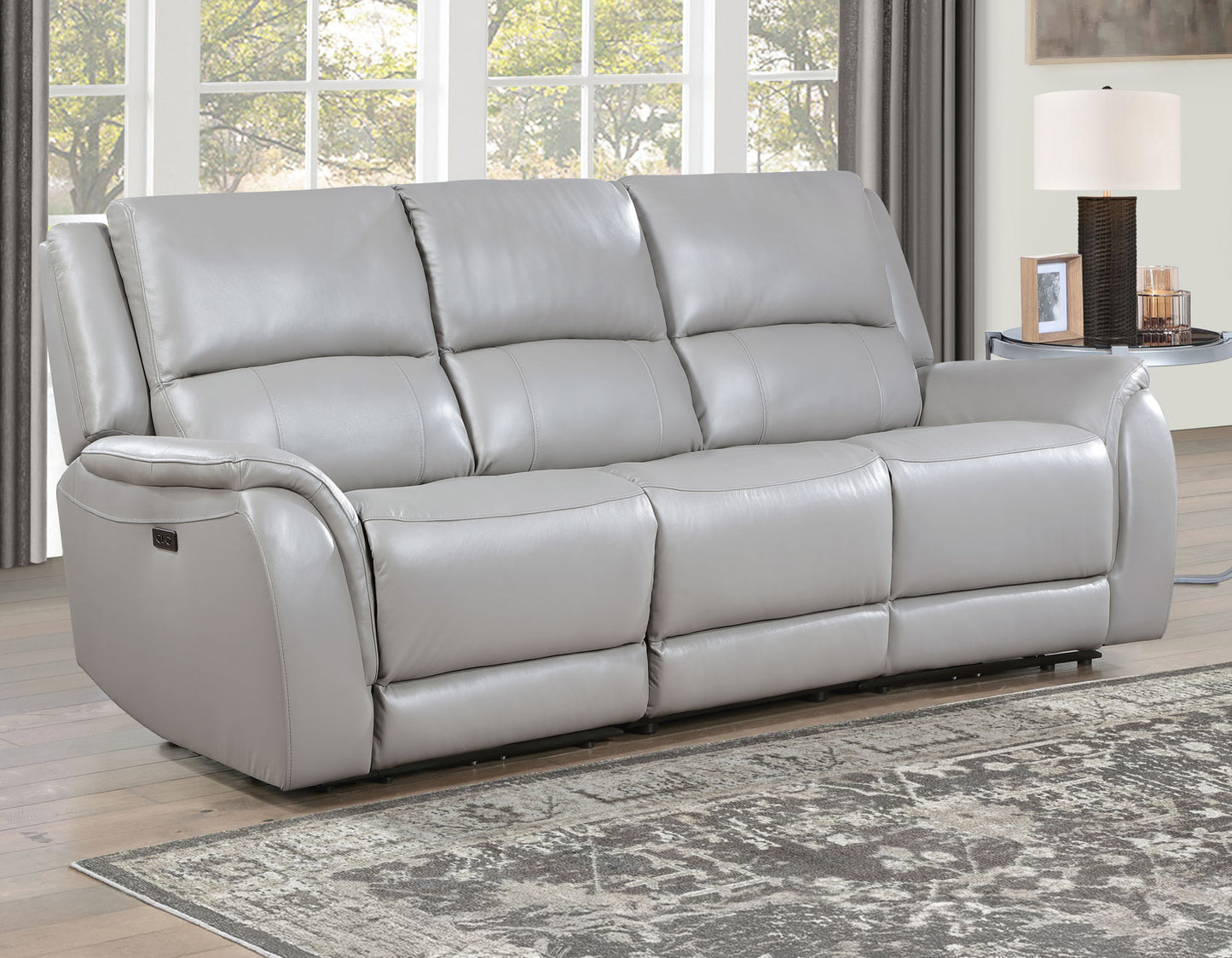 Alexandria Leather Power Reclining, Stone

91″ Sofa
80″ Console Loveseat
Recliner