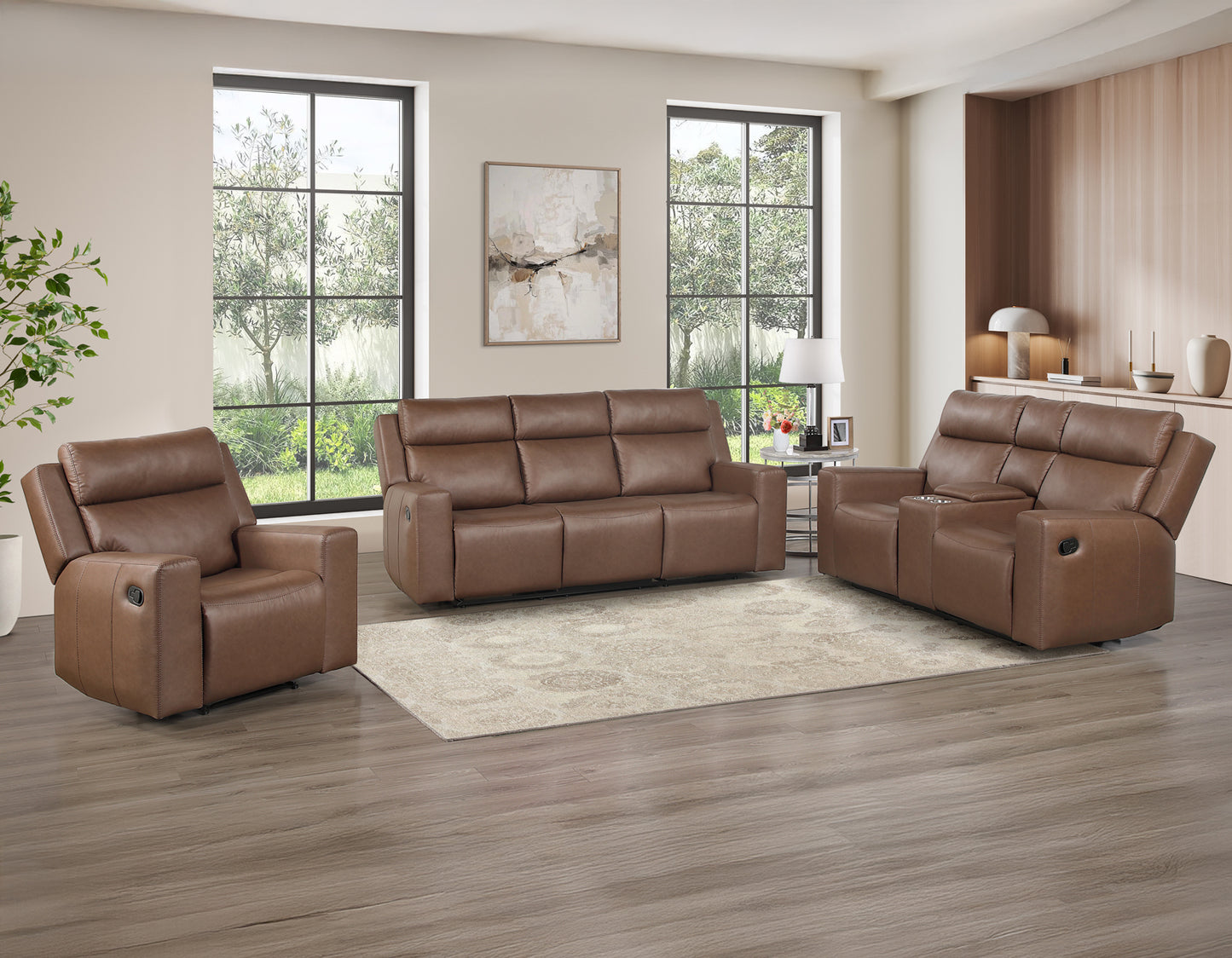 Barron Manual Reclining

87″ Sofa
65″ Console Loveseat
Recliner