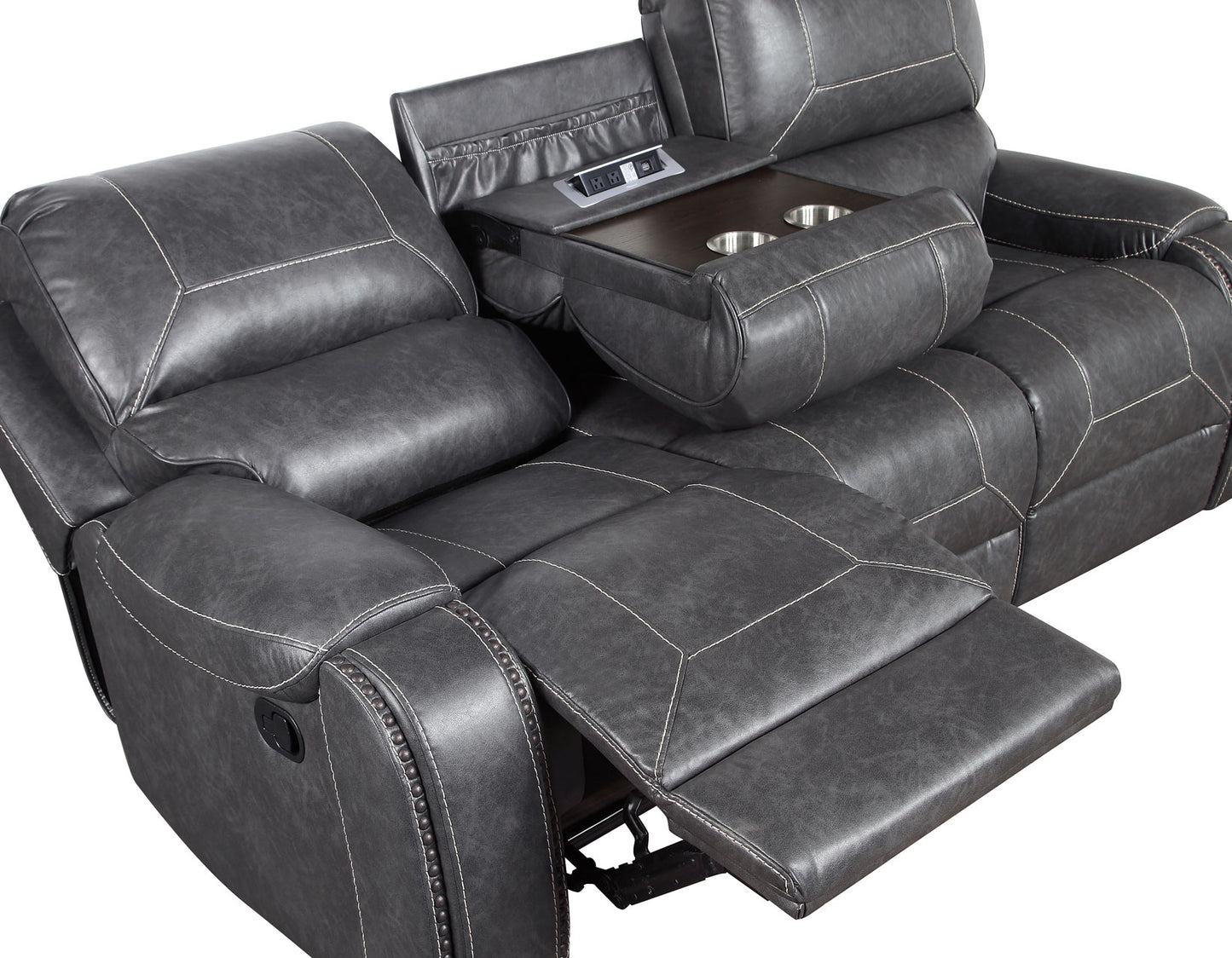 Keily Manual Reclining, Grey

86″ Sofa, Dop-Down Console
75″ Console Loveseat, Glider
Recliner, Glider