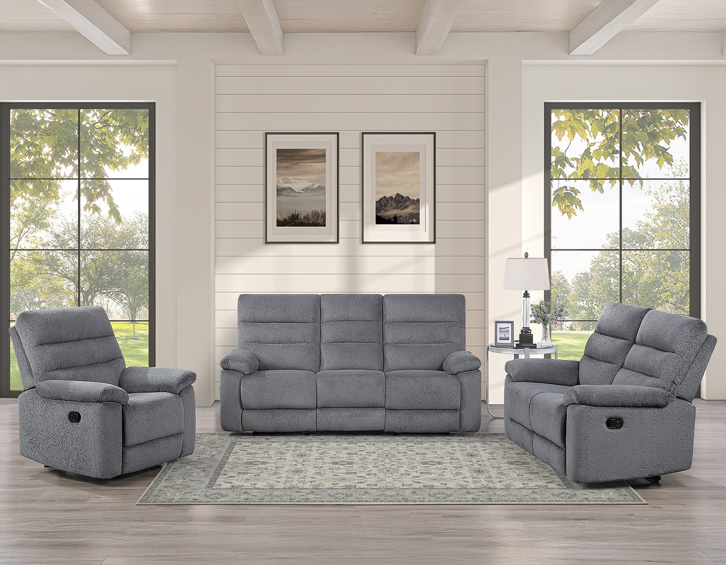 Cozy Manual Reclining

81″ Sofa
59″ Loveseat
Recliner