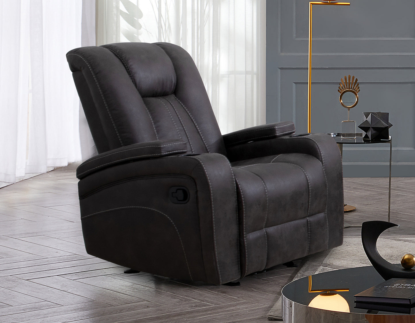 Marlow Manual Reclining, Charcoal

83″ Sofa
74″ Console Loveseat
Recliner