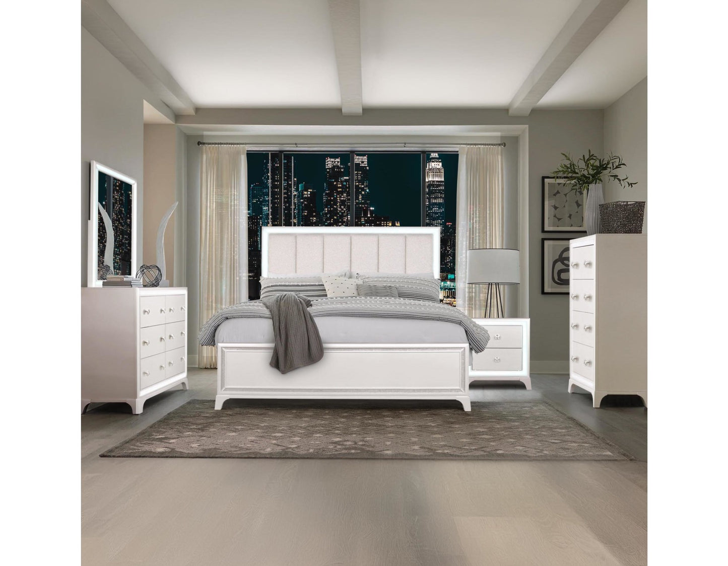 Cassie Illuminating Glam King Bedroom