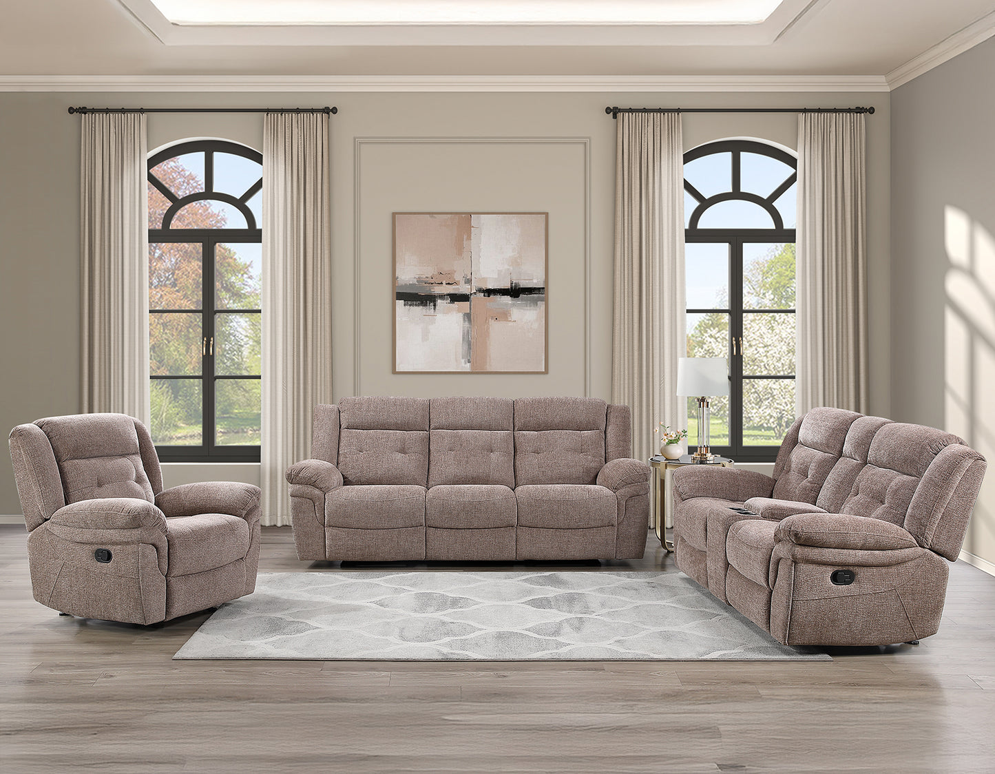 Sydney Manual Reclining

91″ Sofa
91″ Console Loveseat
Recliner