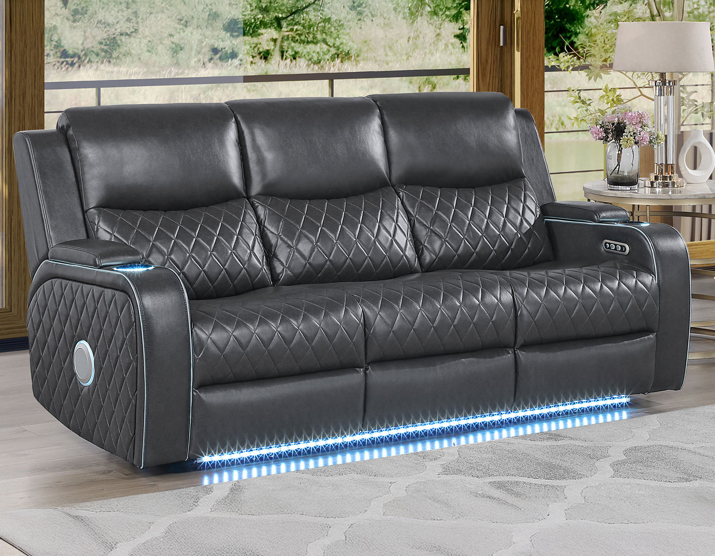 Luna Home Cinema Power Reclining, Charcoal

82″ Sofa
71″ Loveseat Console
Recliner