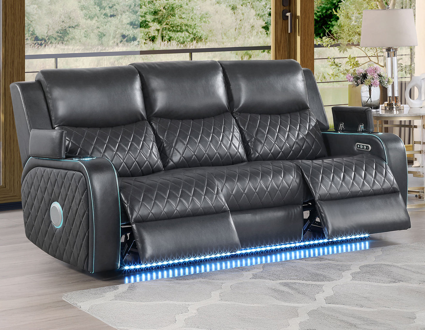 Luna Home Cinema Power Reclining, Charcoal

82″ Sofa
71″ Loveseat Console
Recliner