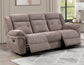 Sydney Sofa, Manual Reclining, Double Glider, Brown