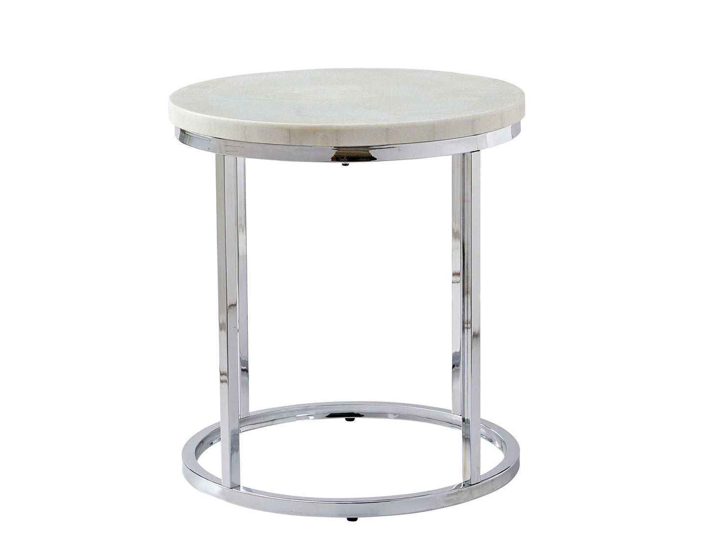 Echo, Chairside End Table, White Marble Top
