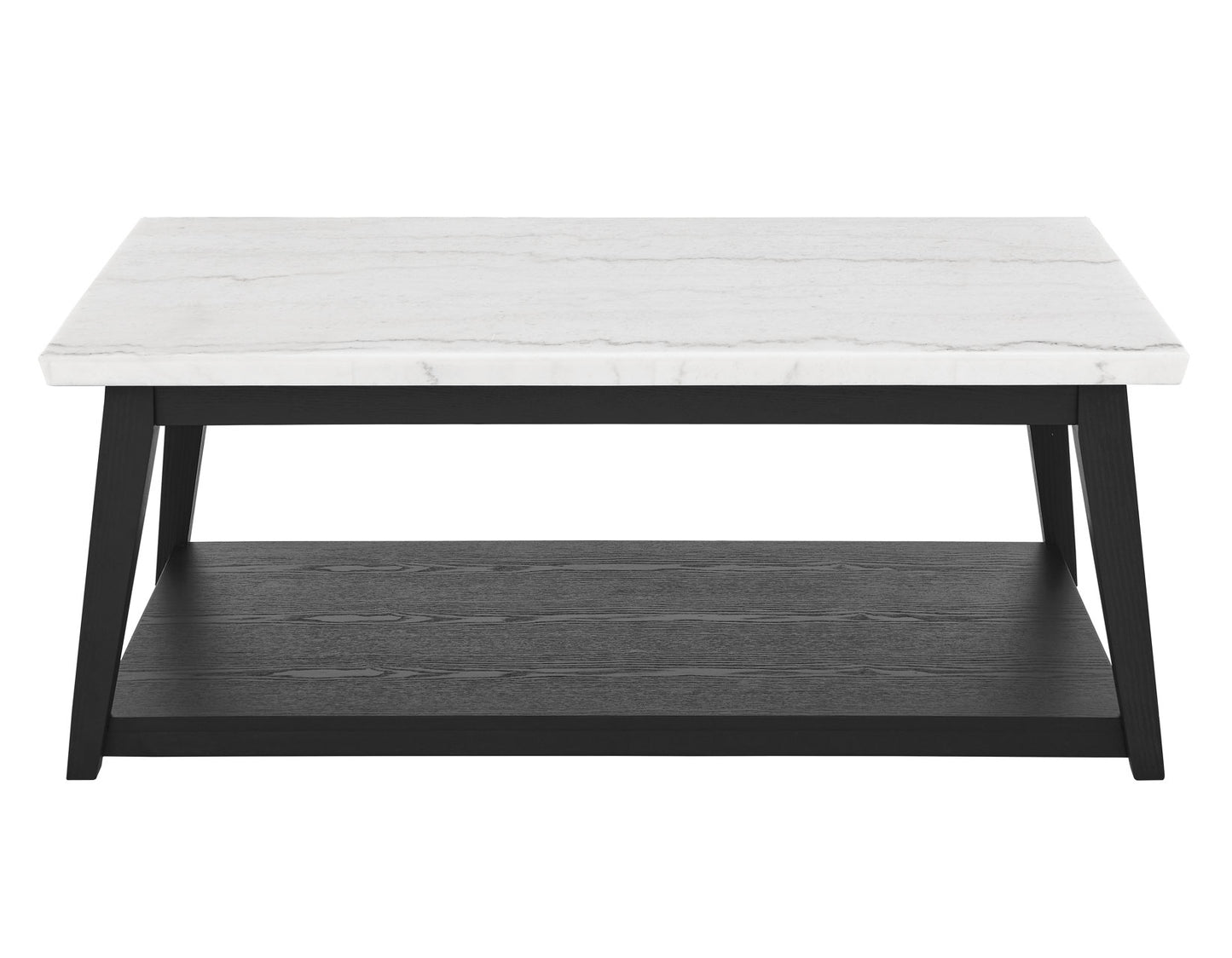 Vida, Cocktail Table, White Marble Top, Castered, Black