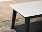 Vida, Cocktail Table, White Marble Top, Castered, Black