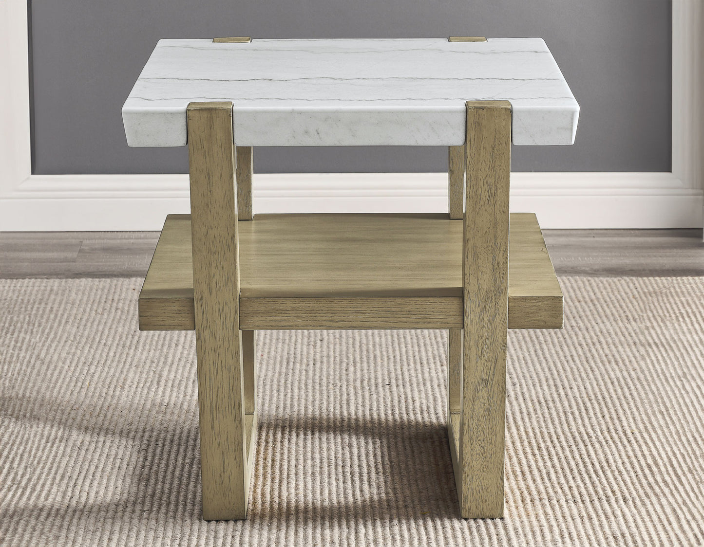 Perth, End Table, White Marble Top