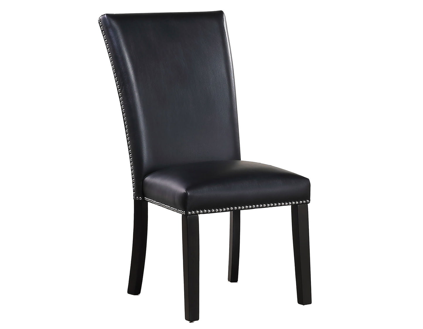 Artemis Side Chair, Black Vegan Leather Cover