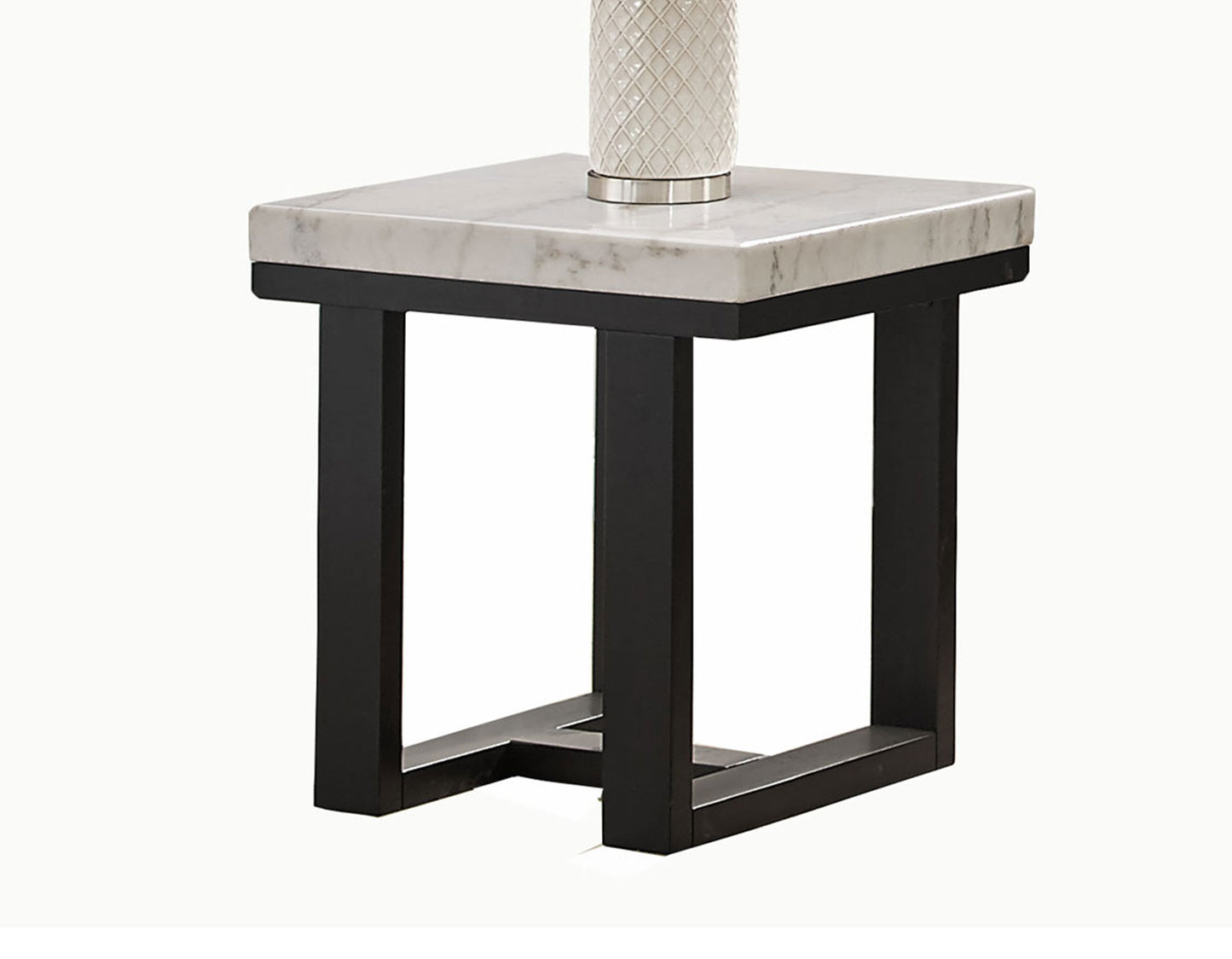Artemis End Table, White Marble Top