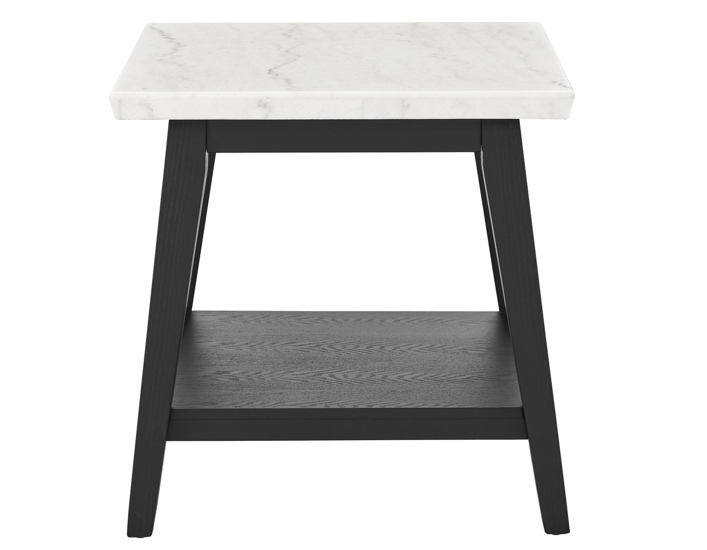 Vida, End Table, White Marble Top, Black