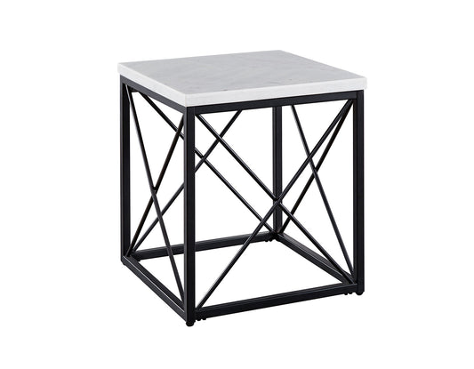 Skyler, End Table, White Marble Top
