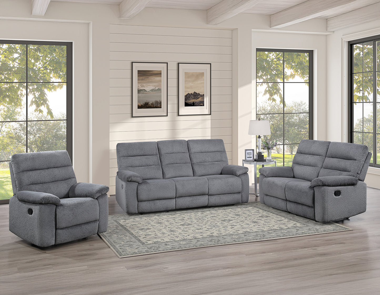 Cozy Loveseat, Manual Reclining, Gray