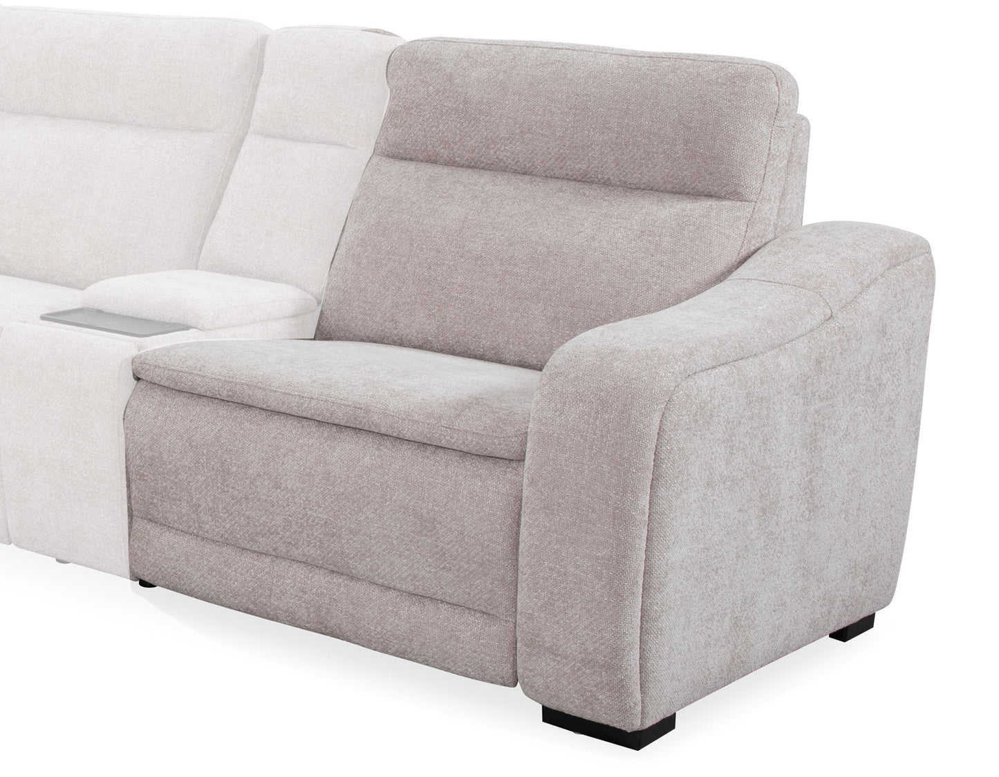 Conroe Right-Arm-Facing Dual-Power Recliner, Cobblestone