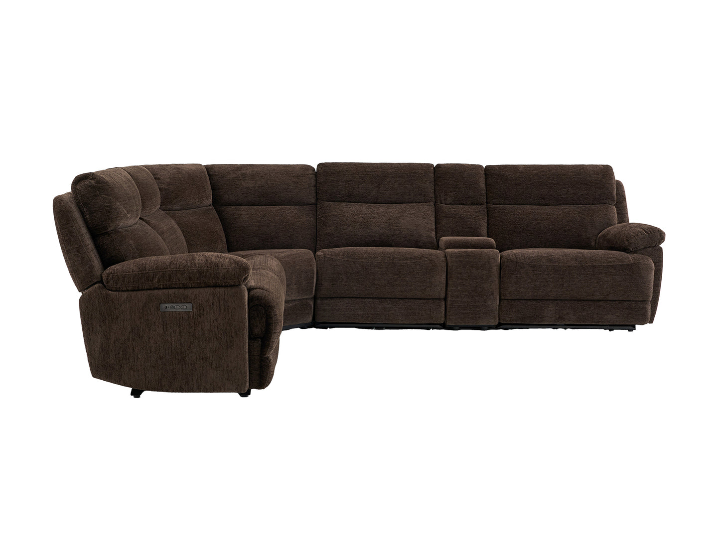 Gatlin Dual-Power Brown Fabric 6-Piece Modular Reclining Sectional