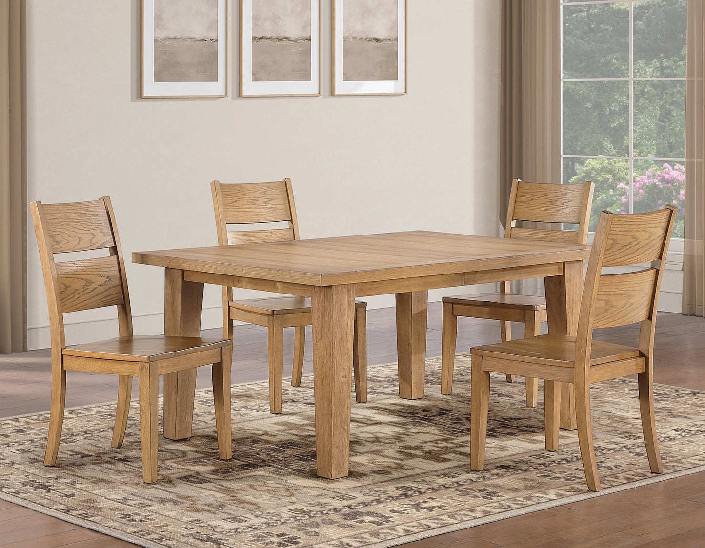 Sommerset 5-Piece 64-96″ Ladder Back Dining Set