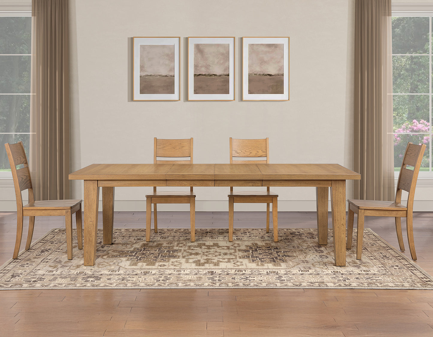 Sommerset 5-Piece 64-96″ Ladder Back Dining Set