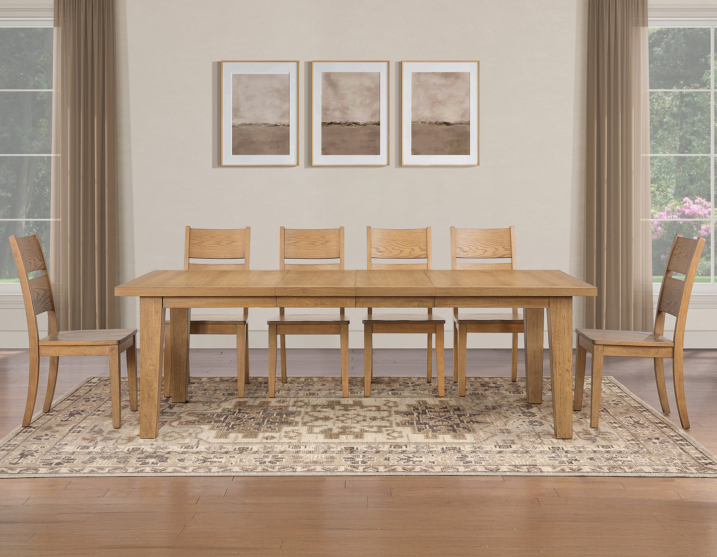 Sommerset 5-Piece 64-96″ Ladder Back Dining Set