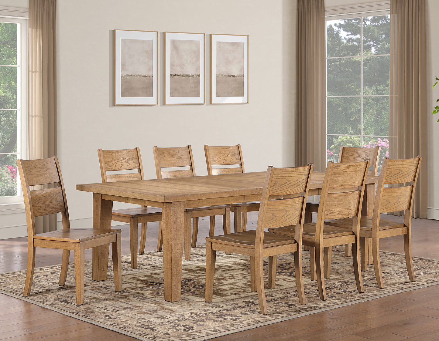 Sommerset 5-Piece 64-96″ Ladder Back Dining Set