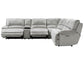 Olsen 6-Piece Sectional, Dual-Power Zero-Gravity Reclining, Silver