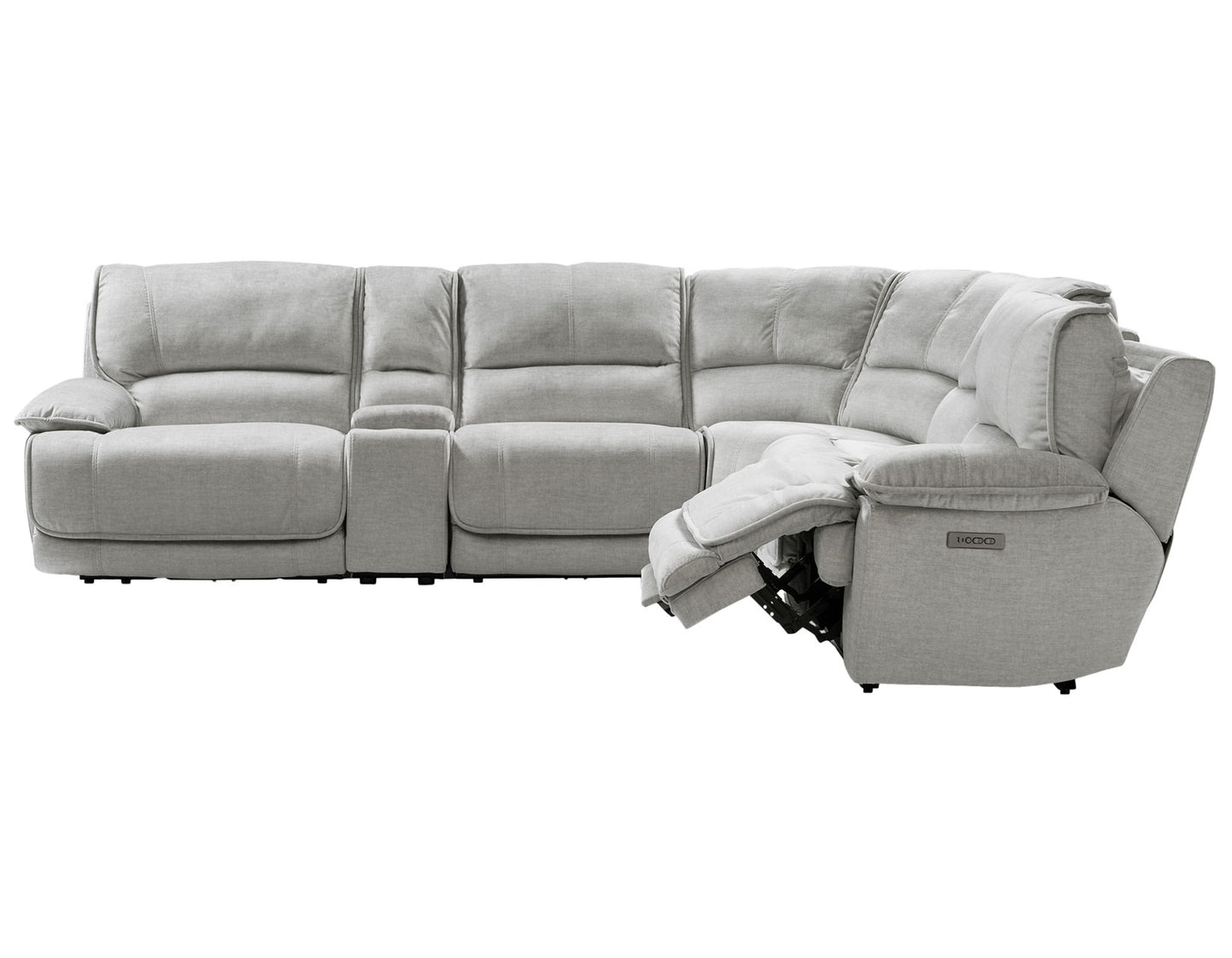 Olsen 6-Piece Sectional, Dual-Power Zero-Gravity Reclining, Silver