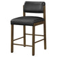Kehoe Upholstered Counter Height Chair Black and Walnut (Set of 2)