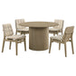 Hamlyn 5-piece Round Wood Dining Set Cream and Natural Oak