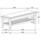 Franco Fabric Upholstered Bench with Shelf Distressed White - Discount Furniture Connection