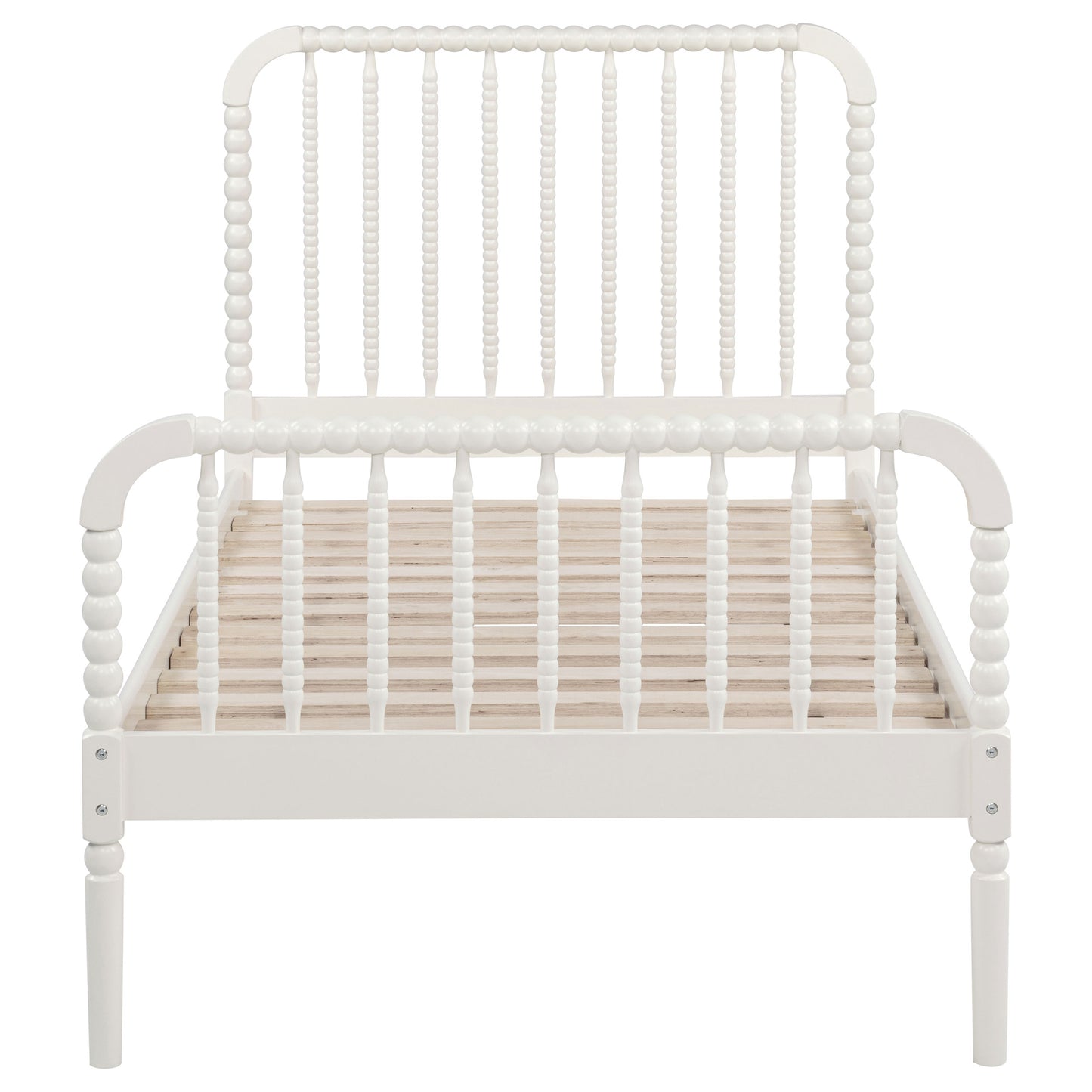 Jones Wood Twin Open Frame Bed White - Discount Furniture Connection
