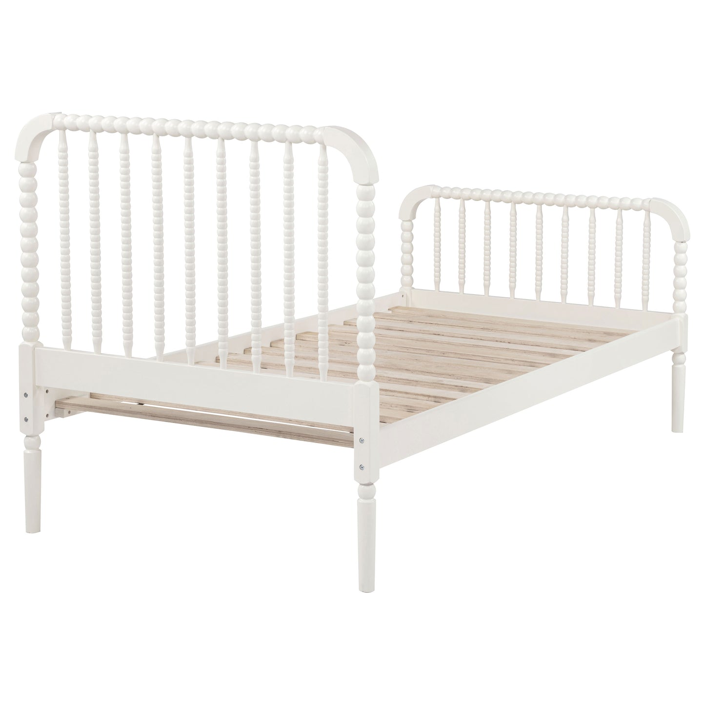 Jones Wood Twin Open Frame Bed White - Discount Furniture Connection
