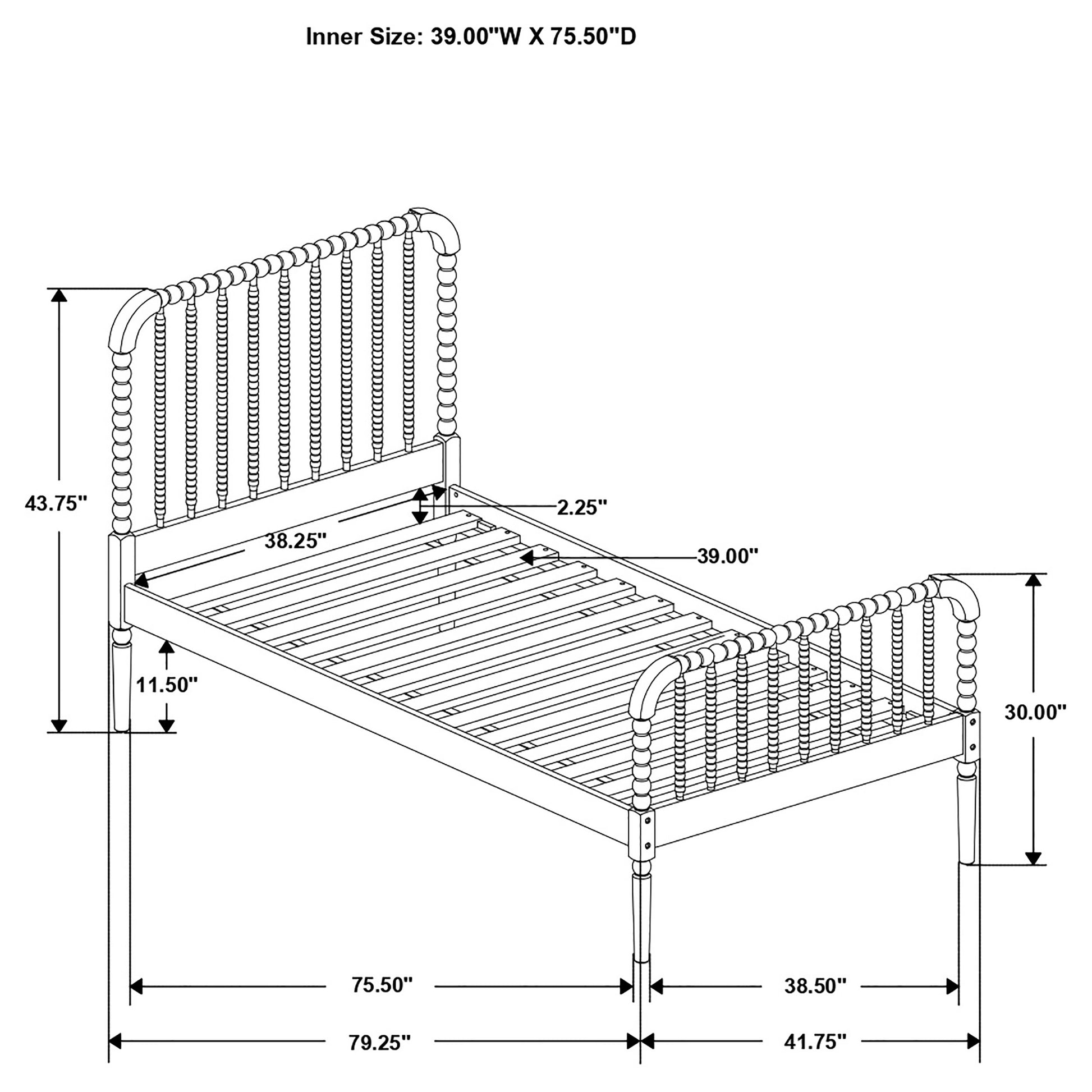 Jones Wood Twin Open Frame Bed White - Discount Furniture Connection